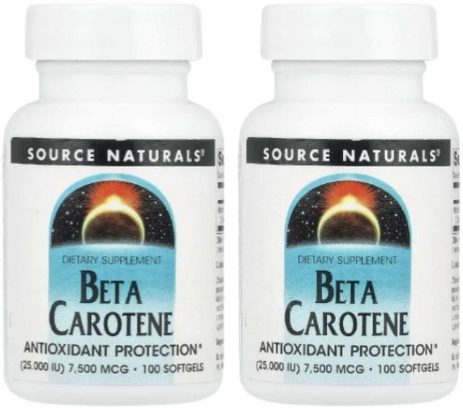 소스내추럴스 비타민A 베타카로틴 7500mcg 100소프트젤 2개 BetaCarotene, 100정 - 쿠팡