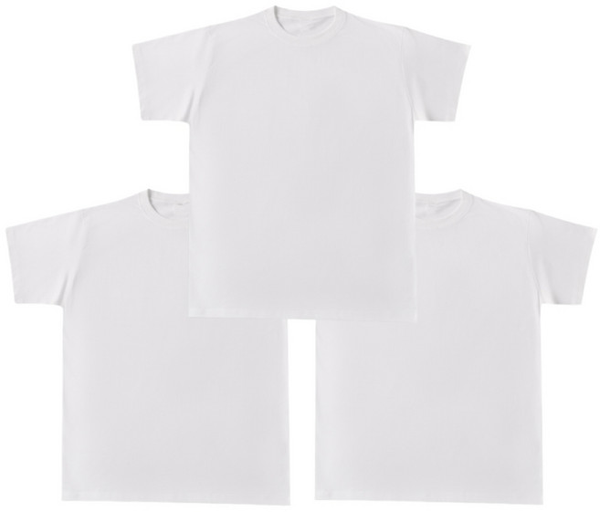 1+1+1 남녀공용 베이직 면 30수 라운드 무지 남자 반팔티 화이트 Sevenmoon