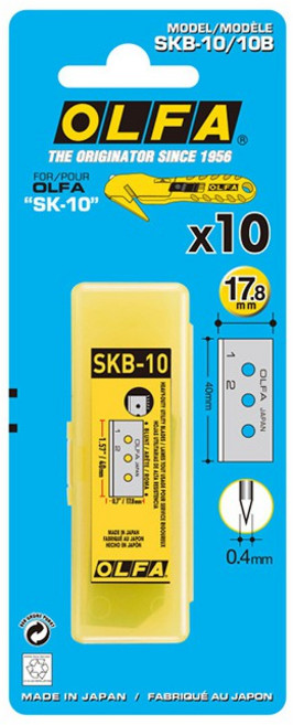 【文具通】OLFA 安全 工作刀 美工刀 SK-10型 SK-15/10型 E202031, 1個, SKB-10/10B刀片 10片裝 3盒, 無