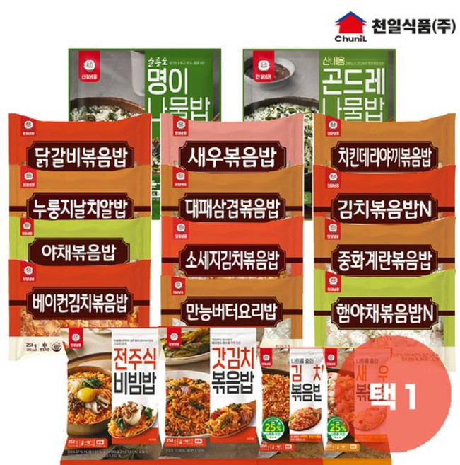 천일식품 볶음밥 단품 골라담기, 1개, 200g, 김치볶음밥 250g