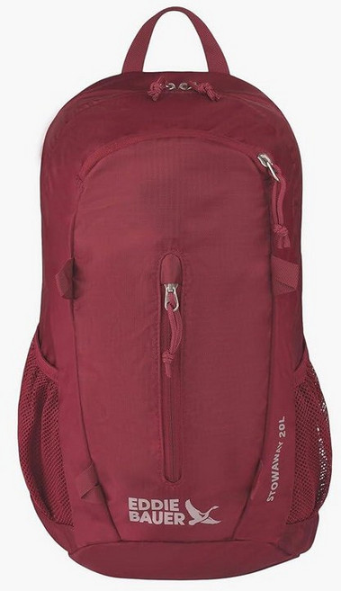 미국출고 평점4.5+ 235767 Eddie Bauer 남녀공용 성인용 Stowaway 패커블 데이팩 20 L, 20L, 블랙 체리