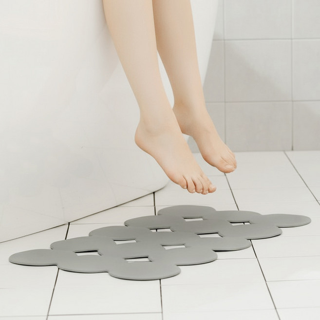 이음데코랩 KC인증받은 안전한 미끄럼방지 욕실 욕조 매트, 2개, 그레이