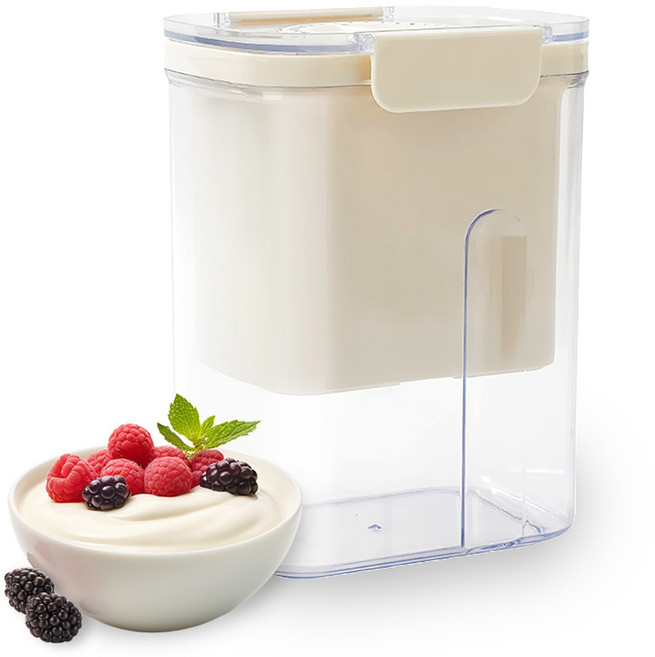 요플레 그릭 요거트 제조 메이커 타이머 유청 분리기, 그릭요거트메이커, 1개, 크림