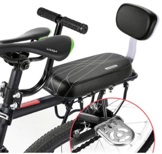 짐받이 등받이 안장 풀세트 유아안장 보조손잡이, 블랙화이트, 1개