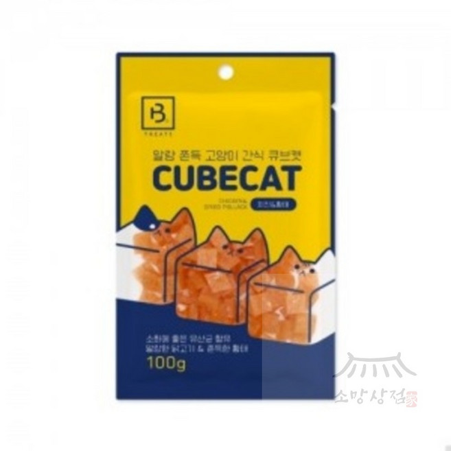 우노상점 [브리더랩] 큐브캣 치킨+황태 100g 고양이간식큐브