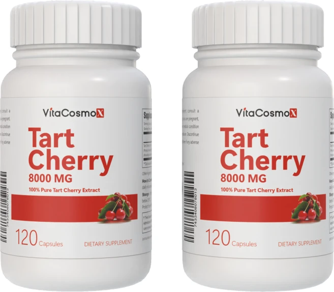 VitaCosmoX 비타코스모엑스 타트체리 Tart Cherry 고함량 8000mg 120캡슐, 2개, 120정 - 쿠팡