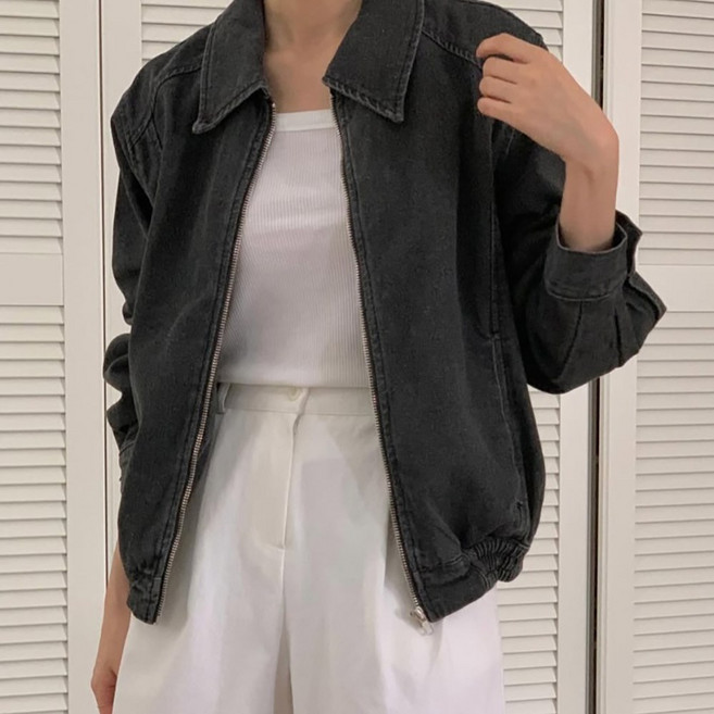 포멀크루 봄 데일리 크롭 청자켓