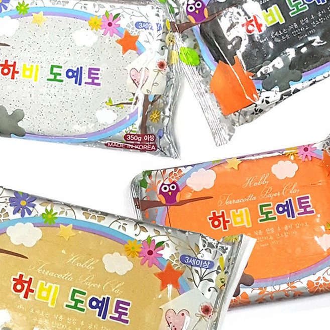 하비 도예토 공예 찰흙 지점토 미술준비물 350g 4color 색상선택, 베이지