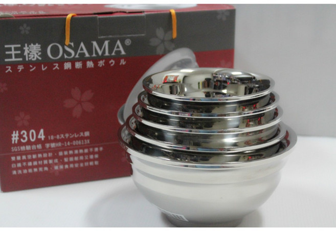 OSAMA 王樣 304 不鏽鋼 隔熱碗, 1個, 王樣12cm304日式真空碗