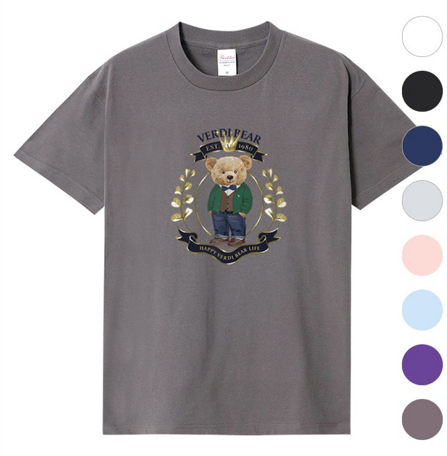 면티 차콜 베르디베어 남자 여자 반팔티 티셔츠