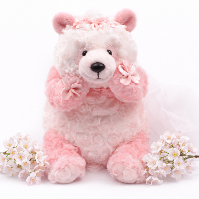 에버랜드 판다 푸바오 벚꽃인형, 1개, 핑크, 22cm