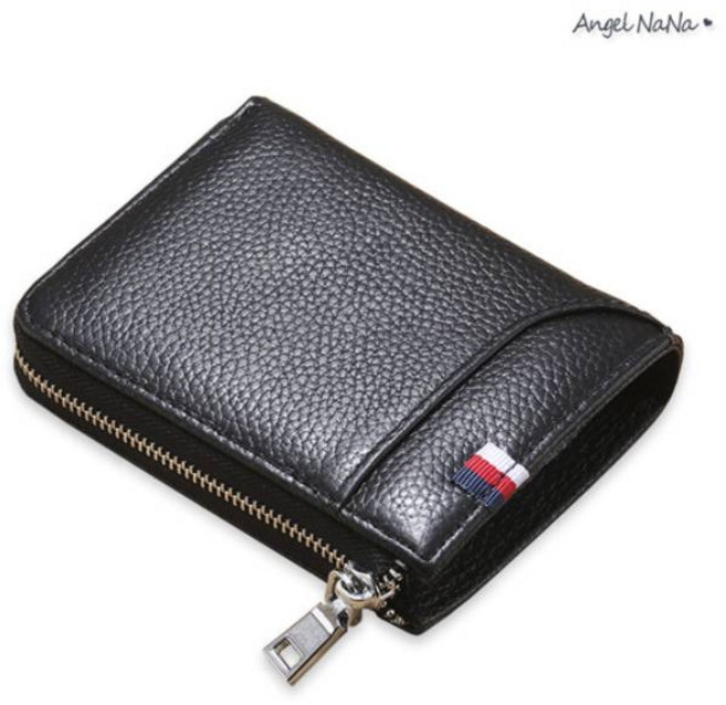 【AngelNaNa】真皮 簡約彩條男士頭層牛皮 防RFID皮夾 (SMA0275)