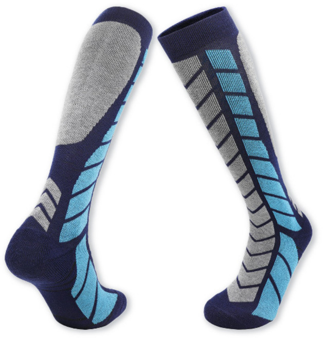 VANREE 羊毛高筒雪地襪, 8207深藍底M, 1套