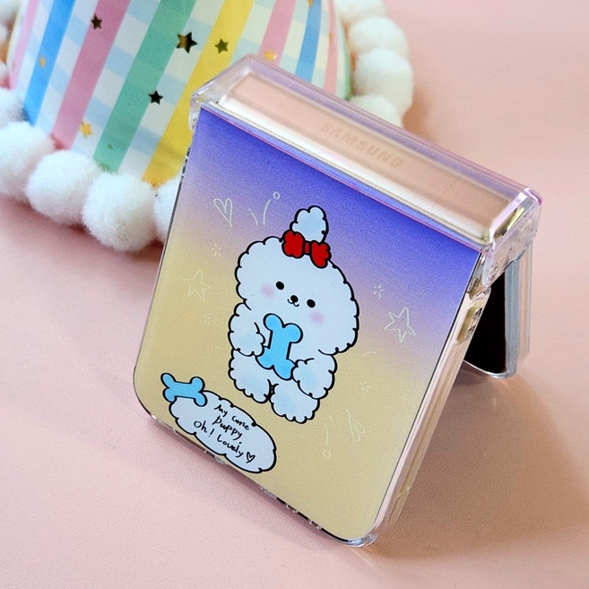 갤럭시Z플립 4 5 6 비숑숑 힌지보호 하드케이스