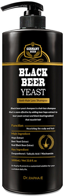 닥터라파알 더진한 블랙 맥주효모 탈모샴푸 맥주홉+맥주효모 검은콩 아르기닌 함유, 1개, 1L