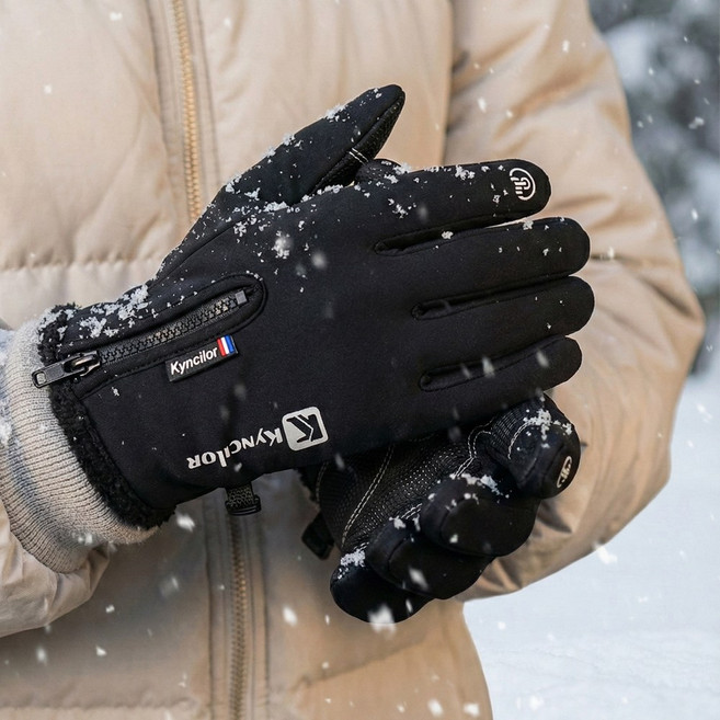 캘리웨이브 F1 스마트폰 터치 방한 장갑 + 핫팩 세트 겨울 자전거 오토바이 배달대행 라이더 등산 낚시 방수 장갑