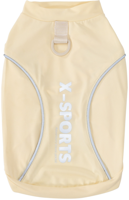 넥스트엣지 펫파션 스포츠 D링 쿨소재 산책용 강아지 티셔츠 애견옷, 1개, 바닐라 크림