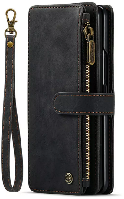 오마이 투블럭 핸드 스트랩 가죽 카드 지갑 갤럭시 Z폴드3 케이스