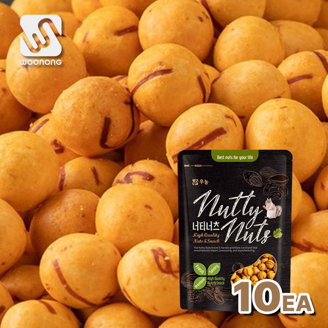 우농 꼬마오징어땅콩 (꼬마오땅) 대용량 과자, 500g, 10개