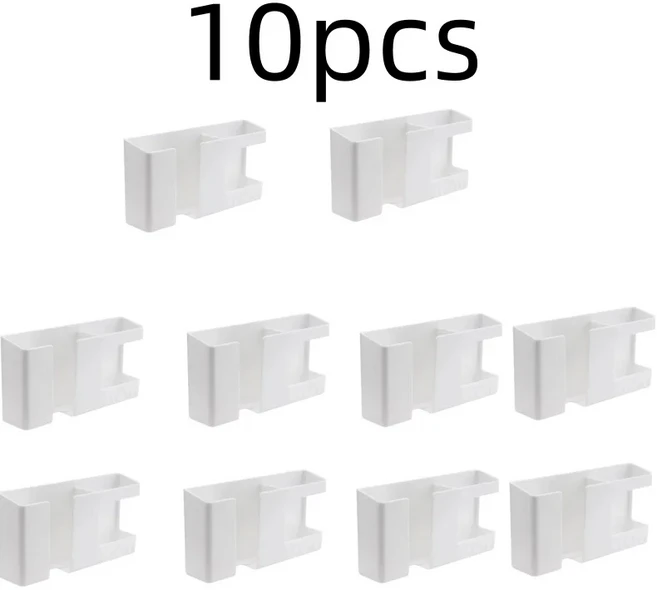 벽걸이형 휴대폰 리모컨 보관함 다기능 무펀치 벽 이물질 2 in 1, 10 White-10pcs