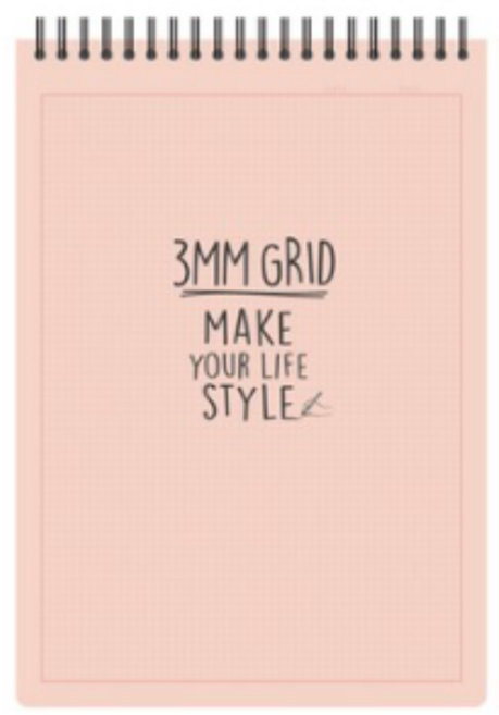톡톡팬시 3mm 그리드 상철노트, 핑크계열, 4개