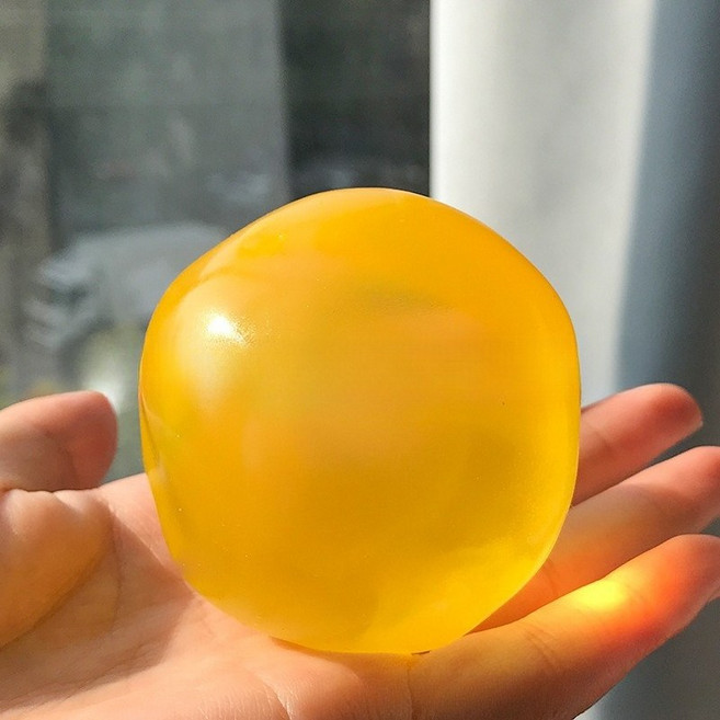 반투명 크리스탈 스트레스해소볼 코코넛 오일 말랑이 스퀴시 장난감(느린 회복 부드러운 스트레스 볼), 주황색