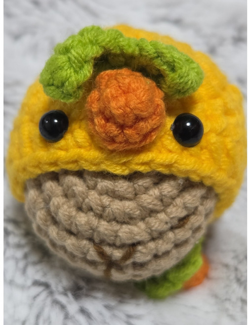 몽글공방 뜨개인형 손뜨개 키링 완성품 카피바라, 1개, 병아리 모자