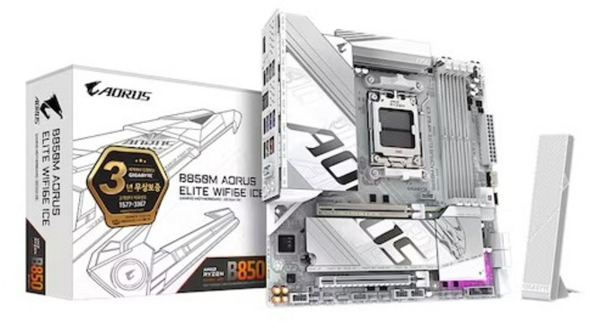 GIGABYTE GIGABYTE B850M AORUS ELITE WIFI6E ICE 제이씨현 (AMD 소켓AM5 DDR5 메인보드)