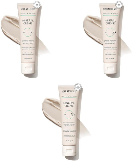 MDSolarSciences 엠디솔라사이언스 미네랄 크렘 SPF 50 선크림, 3개, 50ml