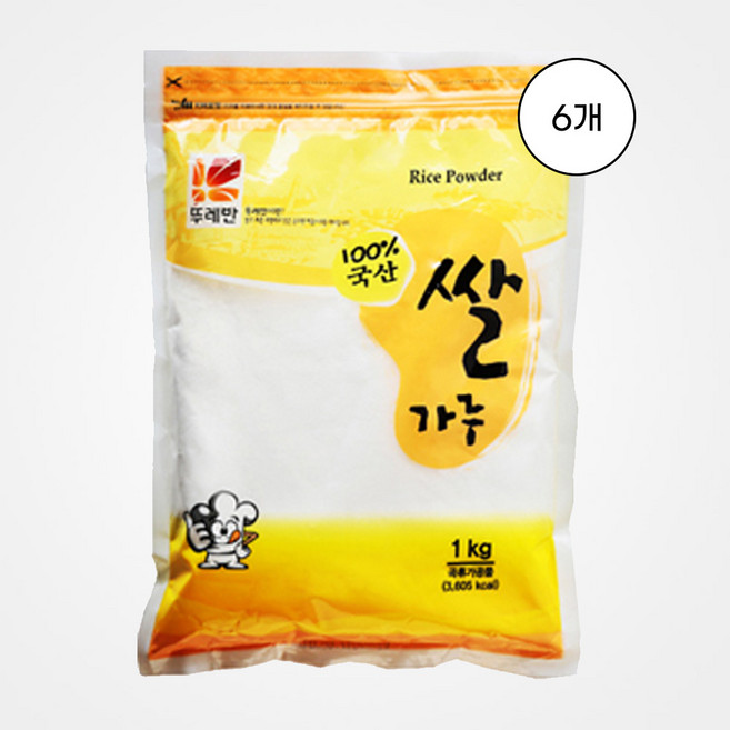 뚜레반 국내산 쌀가루, 1kg, 6개