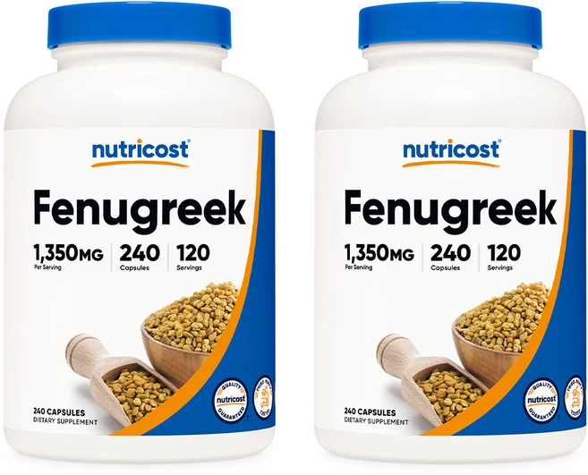 뉴트리코스트 Nutricost Fenugreek Seed 페뉴그릭 호로파씨 240캡슐 2팩, 240정, 2개 - 쿠팡