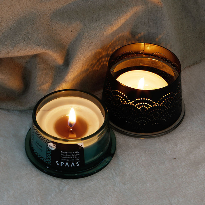 스파스캔들 디너라이트 쉐이드 로우 글라스 향초 세트, 블랙166297617, 스파스 센슈얼 블러시, 09 센슈얼 블러시, 1개