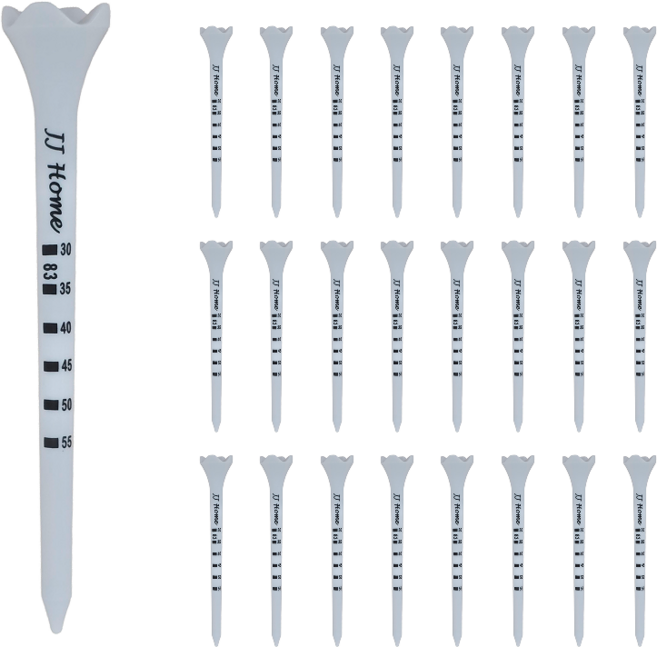 제이제이홈 플라스틱 골프티 눈금티 롱티 골프티꽂이, 25개, 화이트