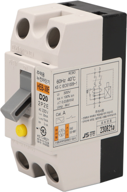 JS산전 산업용 주택용 누전차단기, 산업용 2P 30A, 1개