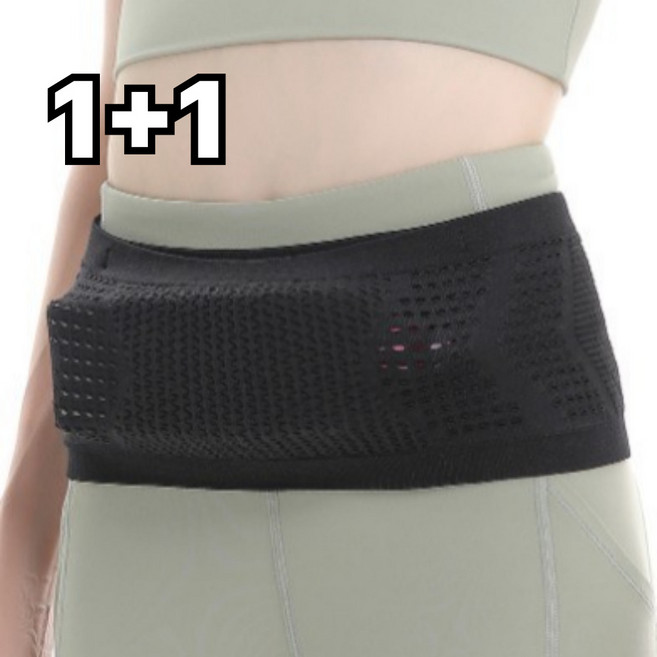 스포츠 허리 밴드 스판 러닝벨트 1+1, 블랙 2p