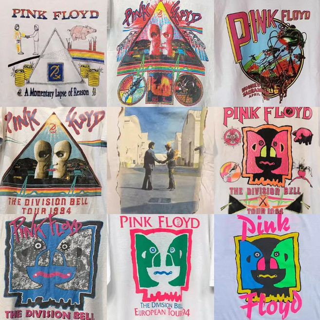 PINKFLOYD 핑크플로이드 양면 프린팅 반팔 티셔츠 락 페스티벌 밴드 커플 오버핏