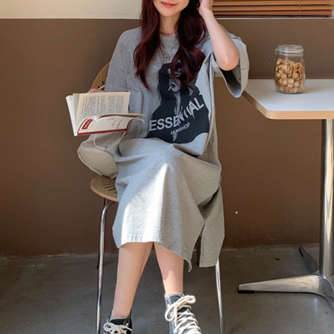 데일로엔 여성 여름 빅사이즈 반팔 롱 원피스