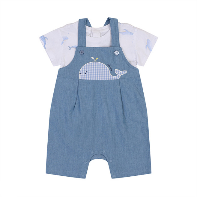 아가방 여름 아기 유아 반팔 6부 우주복 상하복 톰 마린 반팔 6부 오버올 상하 아동 외출복 아기옷 NC유성점