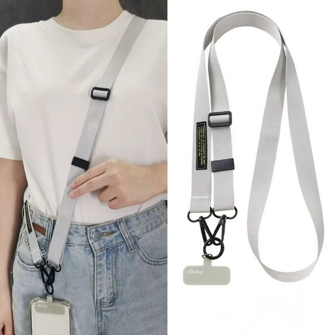 허니코코 데일리 와이드 핸드폰 크로스 스트랩(전 기종 호환 가능), 1개, 라이트그레이