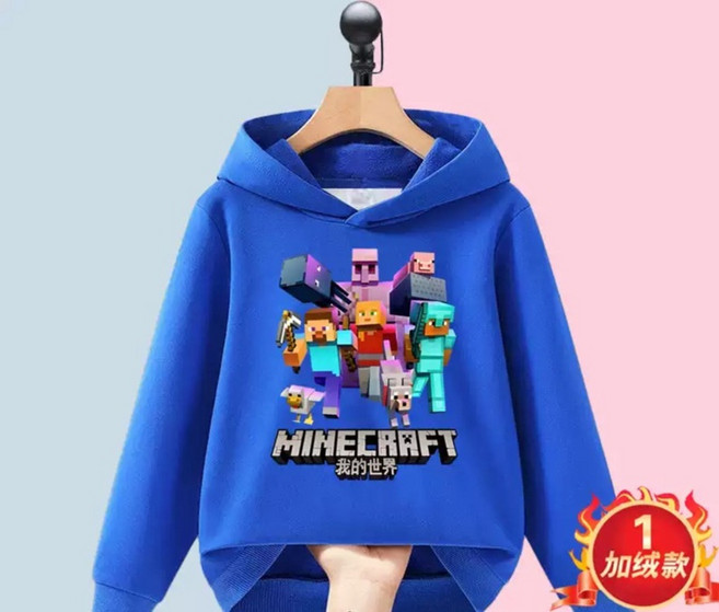 Minecraft 마인크래프트 캐릭터 아동 캐릭터 기모 맨투맨 후드티셔츠