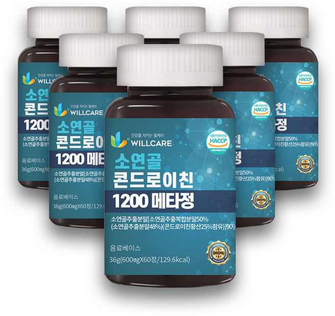 윌케어 프라임 콘드로이친 메타정 알약 HACCP 식약처인증, 60정, 6개