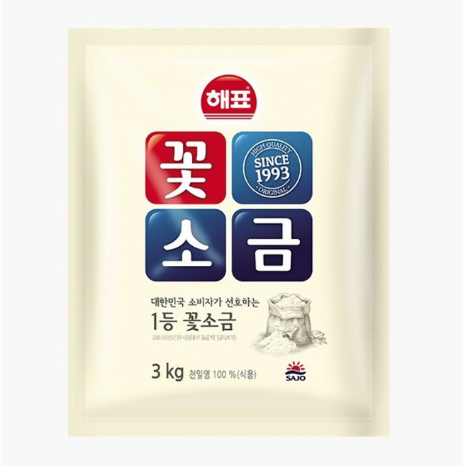 해표 꽃소금, 3kg, 2개