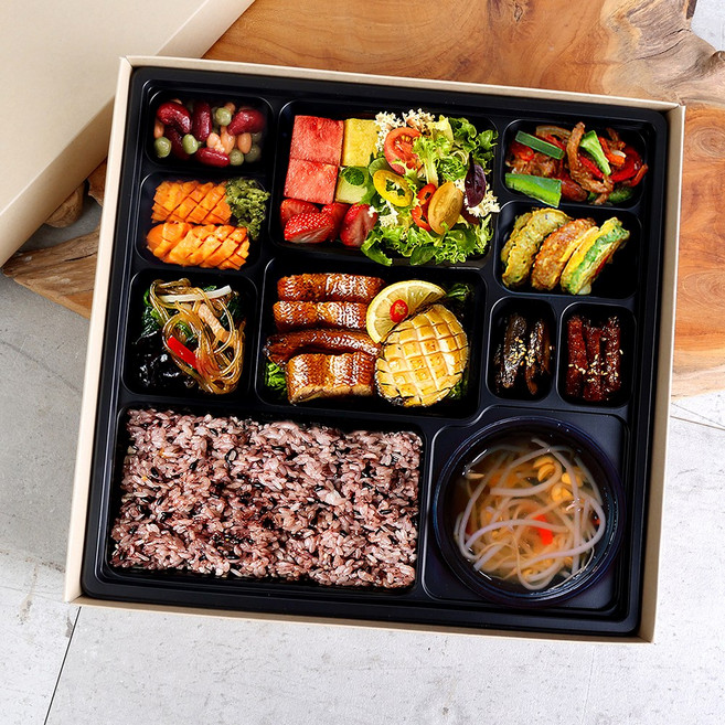 명품이지1호 세트 명품도시락 고급도시락 한식 일회용 조립완제품, 1박스, 4세트