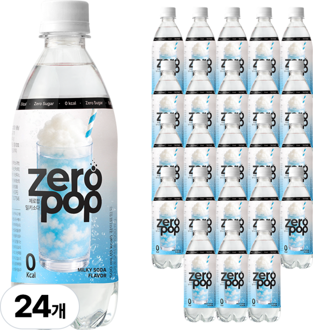 잇더핏 제로팝 밀키소다맛 애사비소다 제로 탄산음료, 24개, 500ml