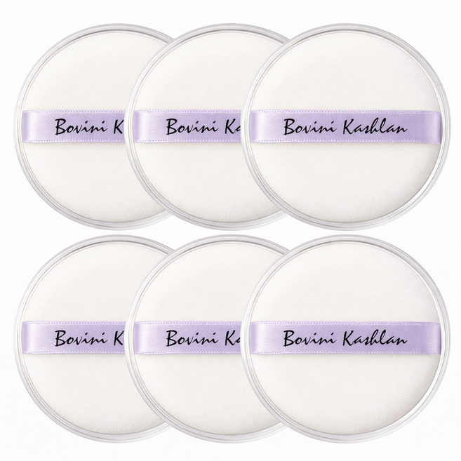 국내생산 나비존 모공 커버 극세사 블러리 파우더 퍼프 보관 케이스 포함, 6개, 라벤더