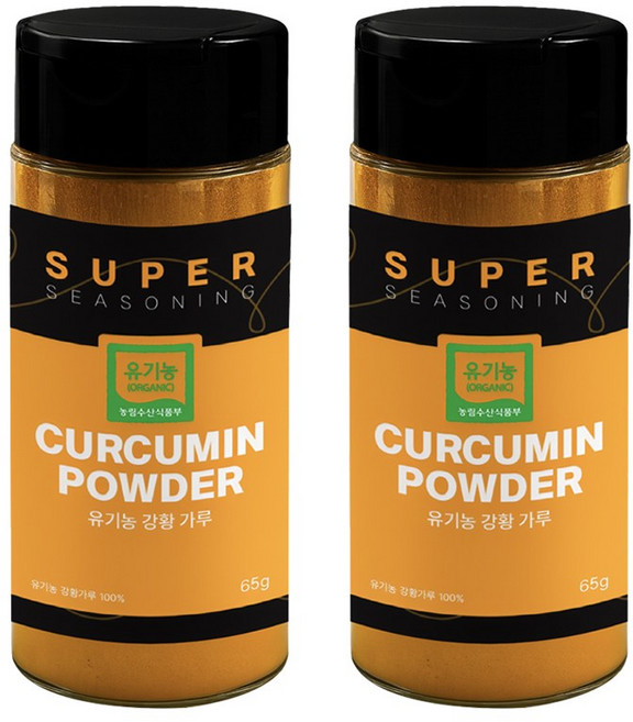 수퍼시즈닝 국산 100% 유기농 강황가루, 2개, 65g