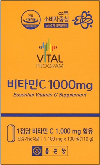 종근당비타민씨정1000mg 고용량 비타민C 코스트코 아스코르빈산 100정, 1개