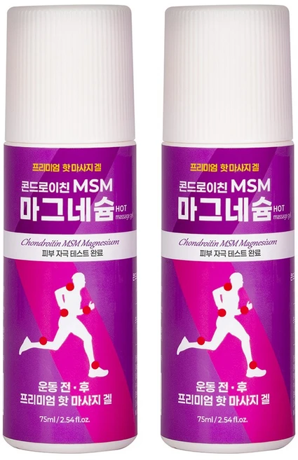 콘드로이친 MSM 마그네슘 스포츠마사지 글루코사민 핫 마사지겔, 2개, 1개입 - 쿠팡