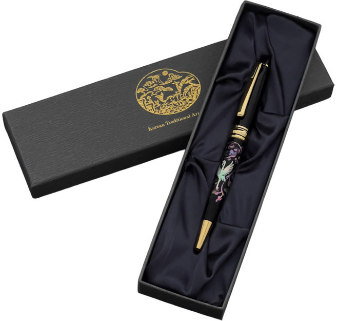 나전칠기 고급 자개 볼펜 - 외국인 친구 선물 한국기념품 - 한국 전통 선물, 학, 1개