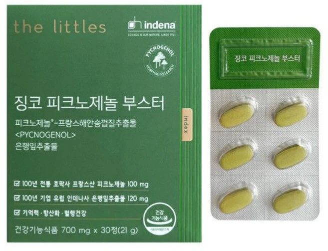 더리틀스 징코 피크노제놀 부스터 21g, 30정, 1개 - 쿠팡
